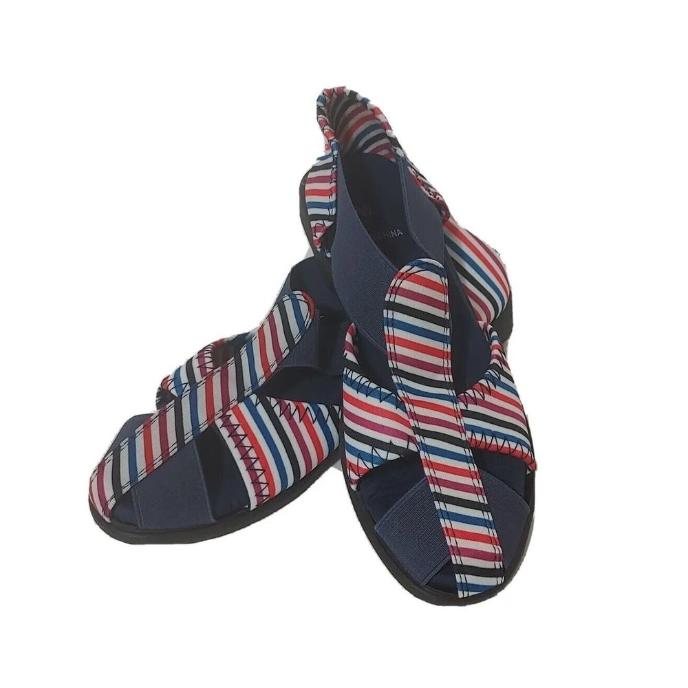 Women's Fisherman Sandals Casual Shoes Berry Stripe Navy 7W Style 50545BRE7W E02 - Picture 2 of 11